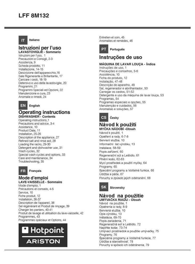 Hotpoint Ariston LFF 8M132 operating instructions