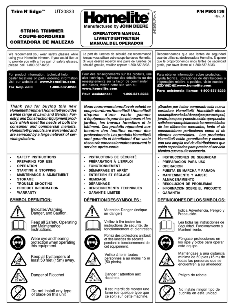 Homelite Trim N' Edge UT20833 User manual