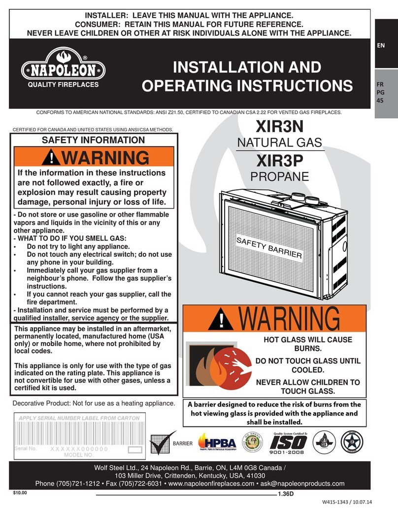 Napoleon XIR3N User manual