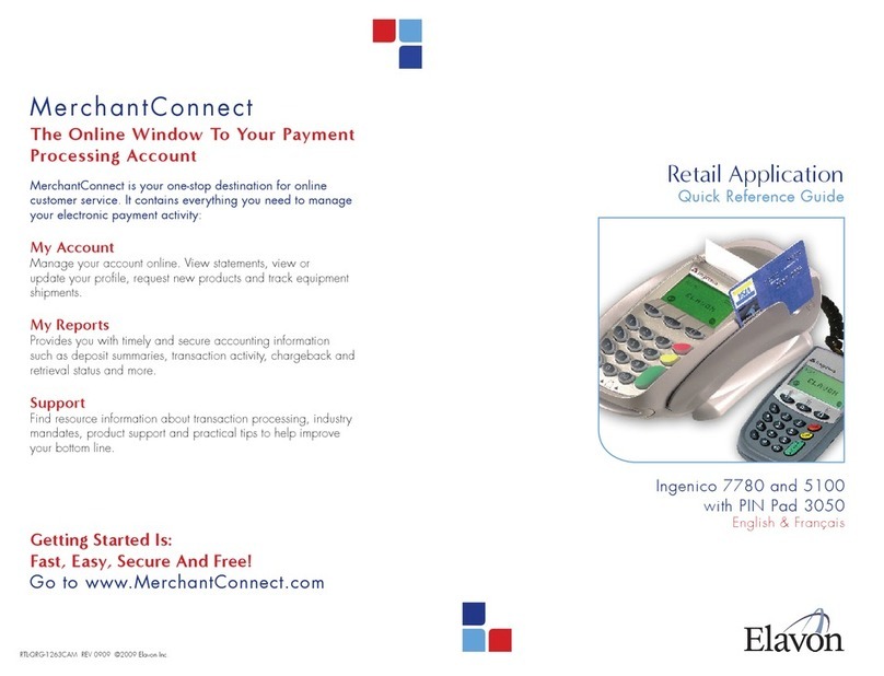 Elavon Ingenico 7780 Quick reference guide