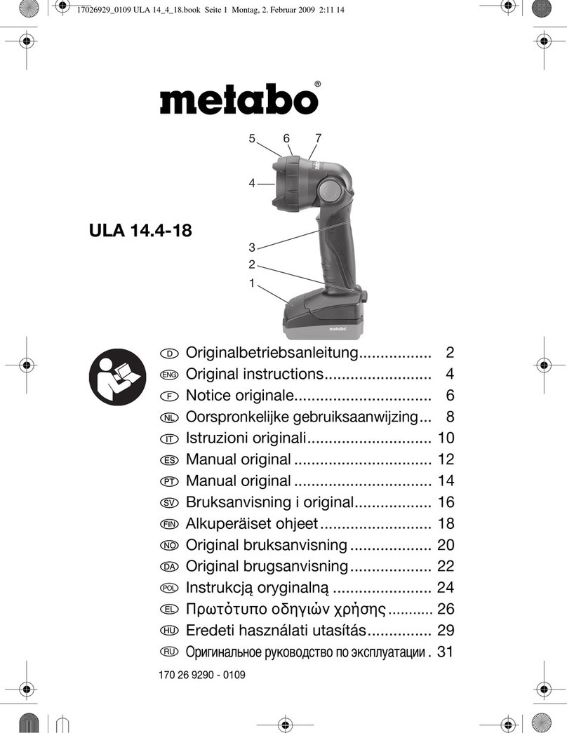 Metabo ULA 14.4-18 Original instructions