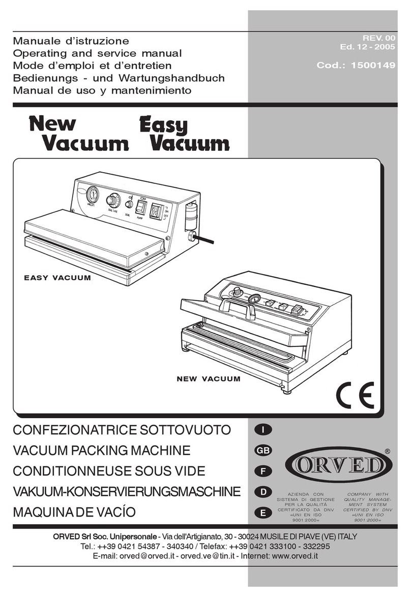 Orved NEW VACUUM Operating and service manual