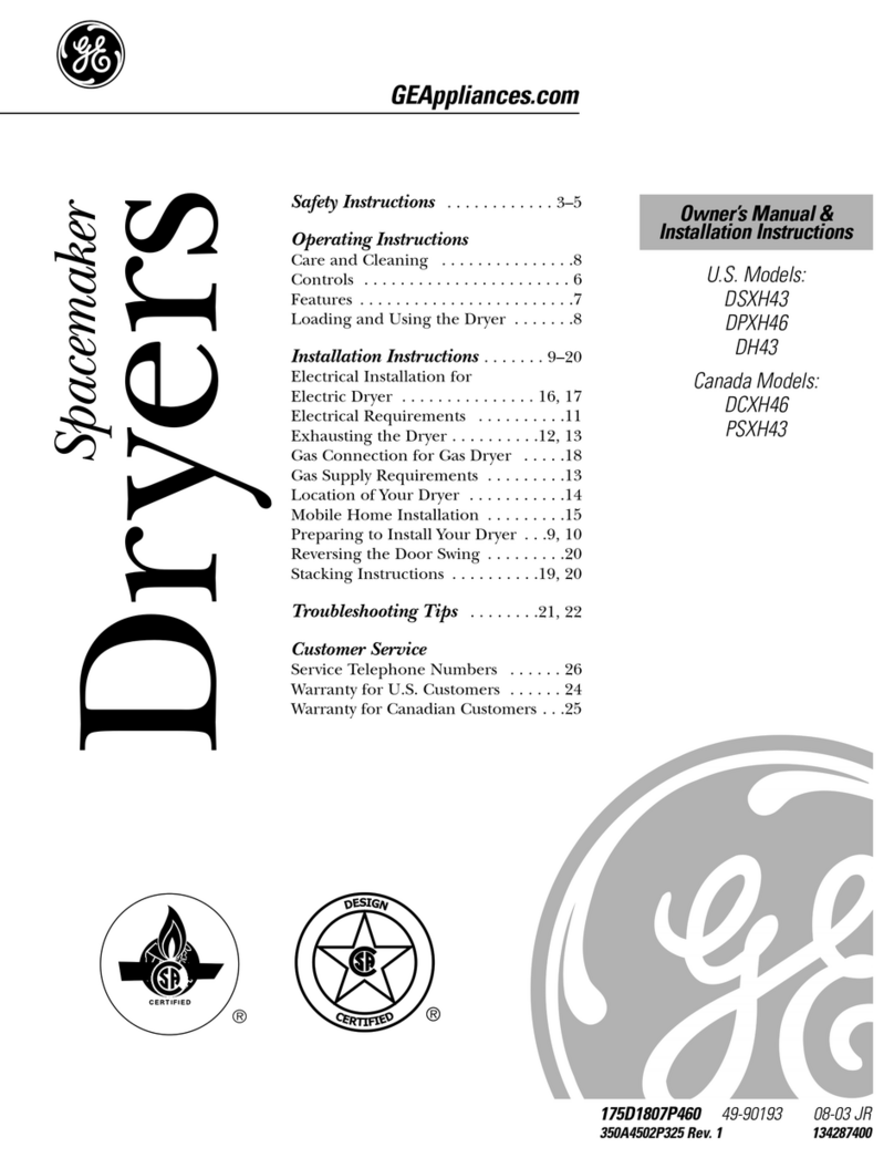 GE Spacemaker DCXH46 Original instructions