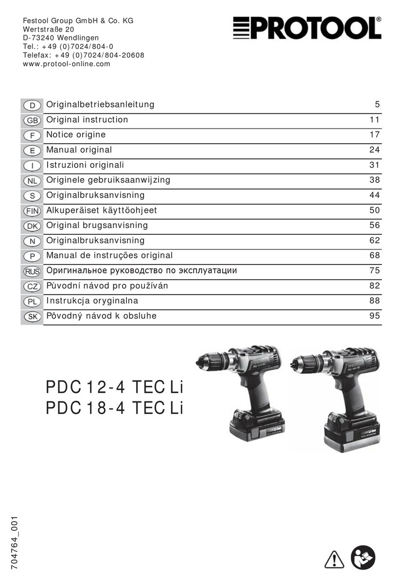 Protool PDC 12-4 TEC Li Operation instructions