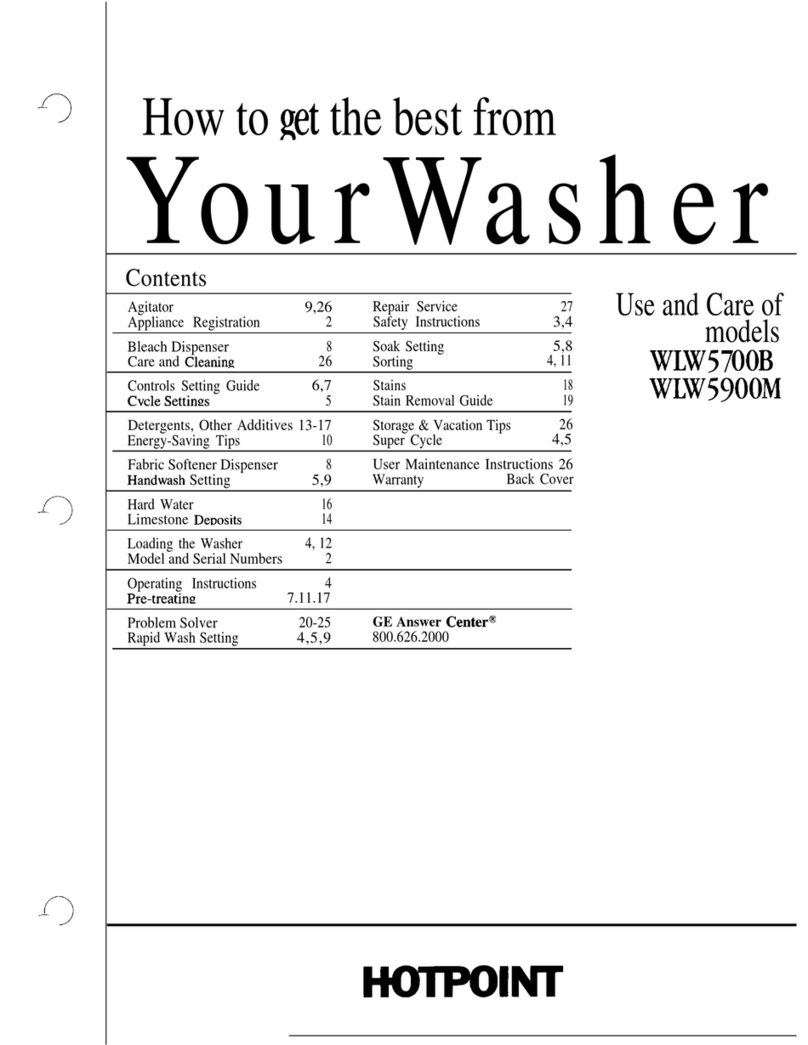 Hotpoint WLW5700B Use and care
