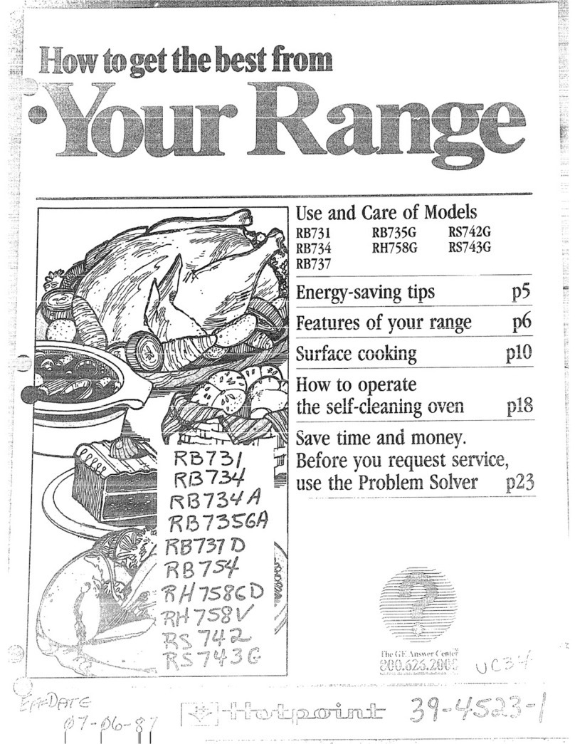 Hotpoint RB731 Installation instructions