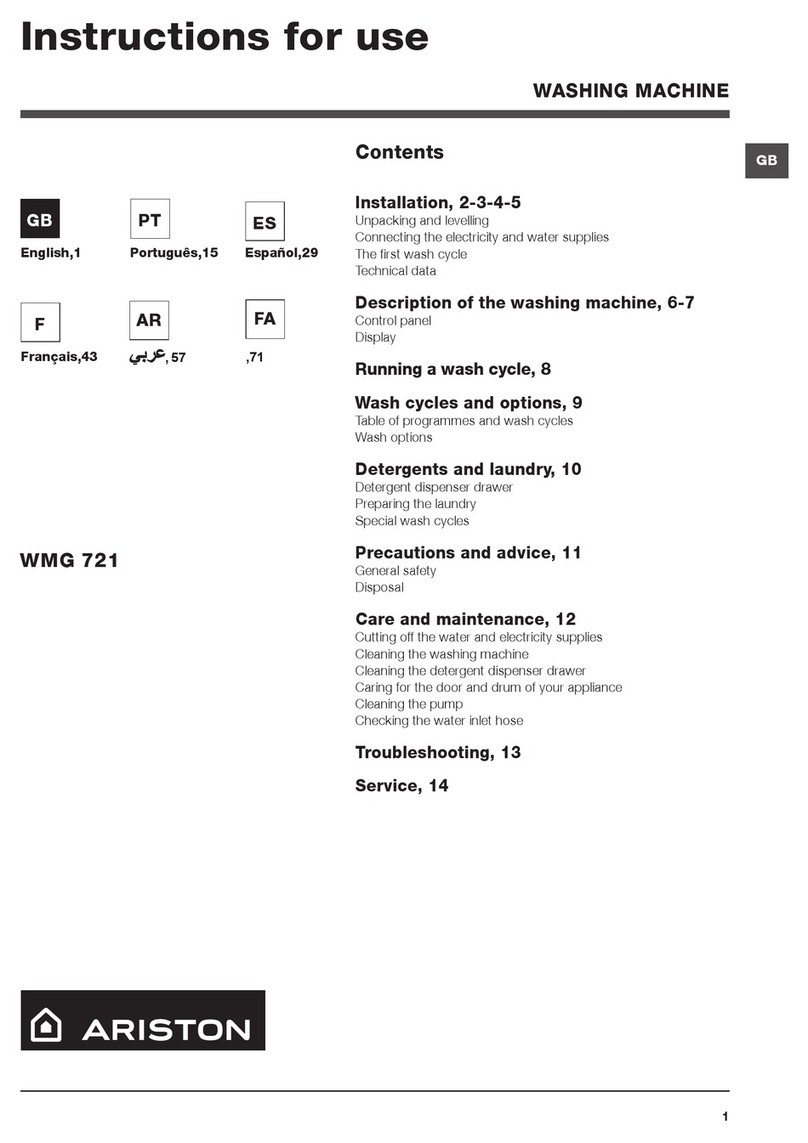 Hotpoint Ariston WMG 721 Instructions for use