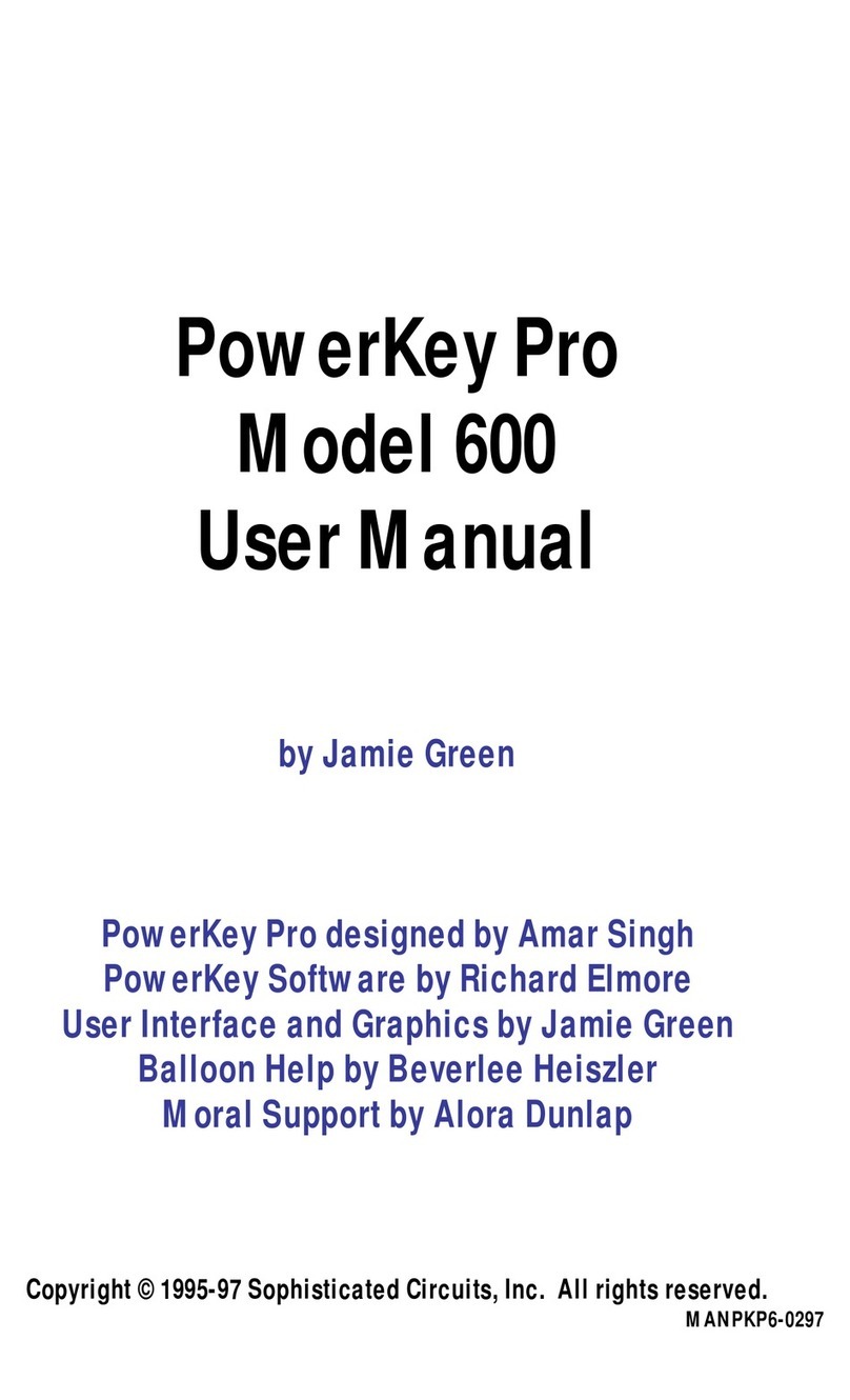 Sophisticated Circuits PowerKey Pro 600 user manual Sophisticated Circuits PowerKey Pro 600 user manual