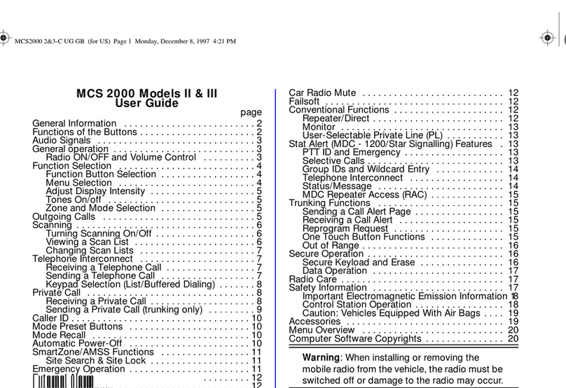 Motorola MCS 2000 II user guide
