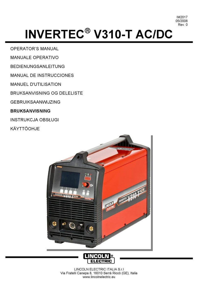 Lincoln INVERTEC V310-T AC/DC User manual