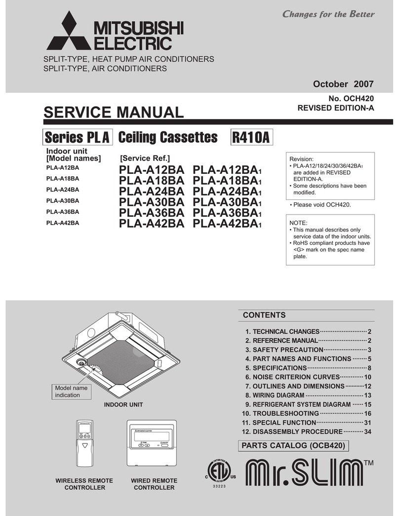 Mitsubishi Electric Mr. Slim PLA-A12BA User manual