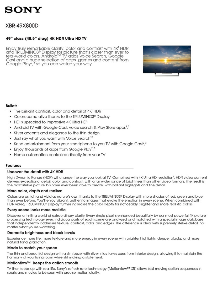 Sony XBR-49X800D manual