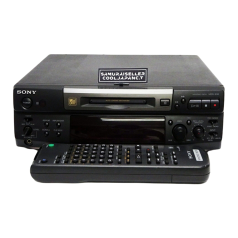 Sony MINIDISC DECK MDS-S38 User manual