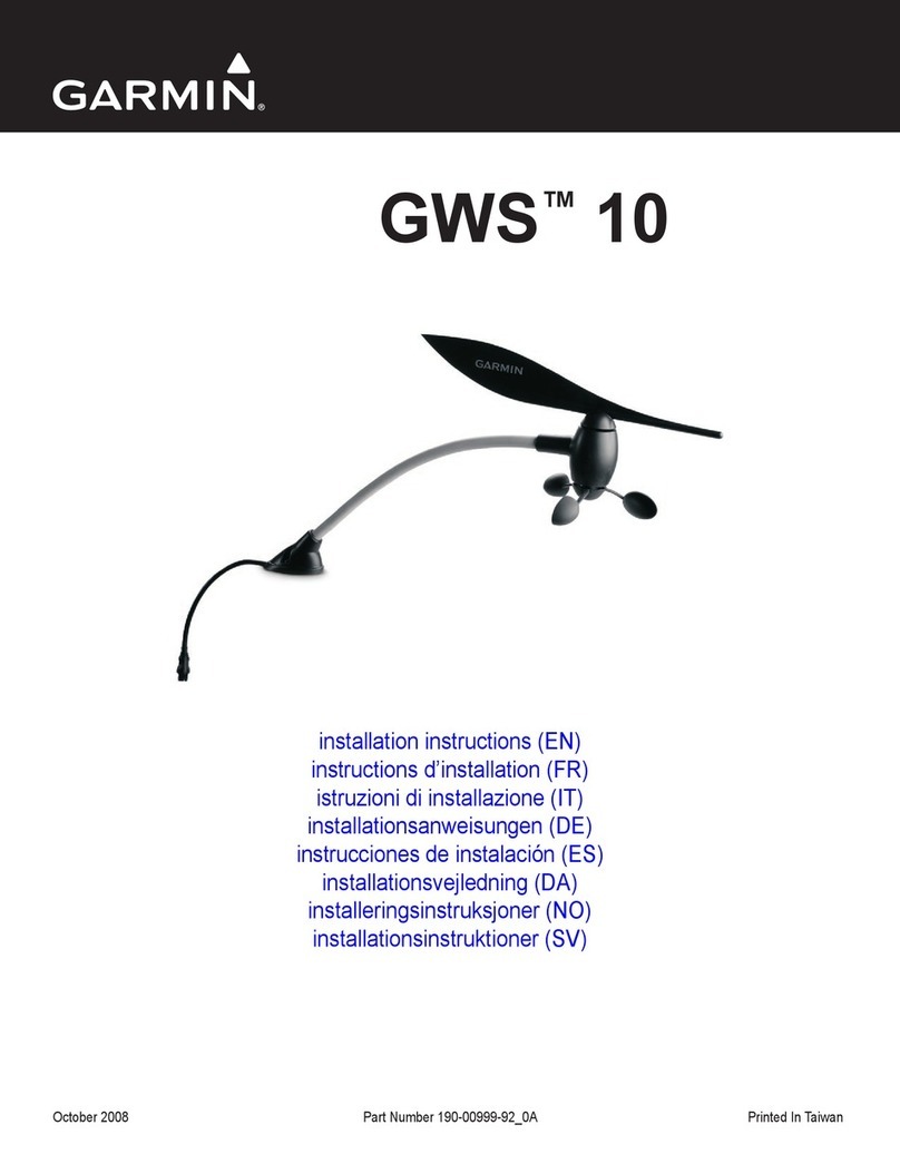 Garmin GWS 10 Marine Wind Sensor Installation instruction