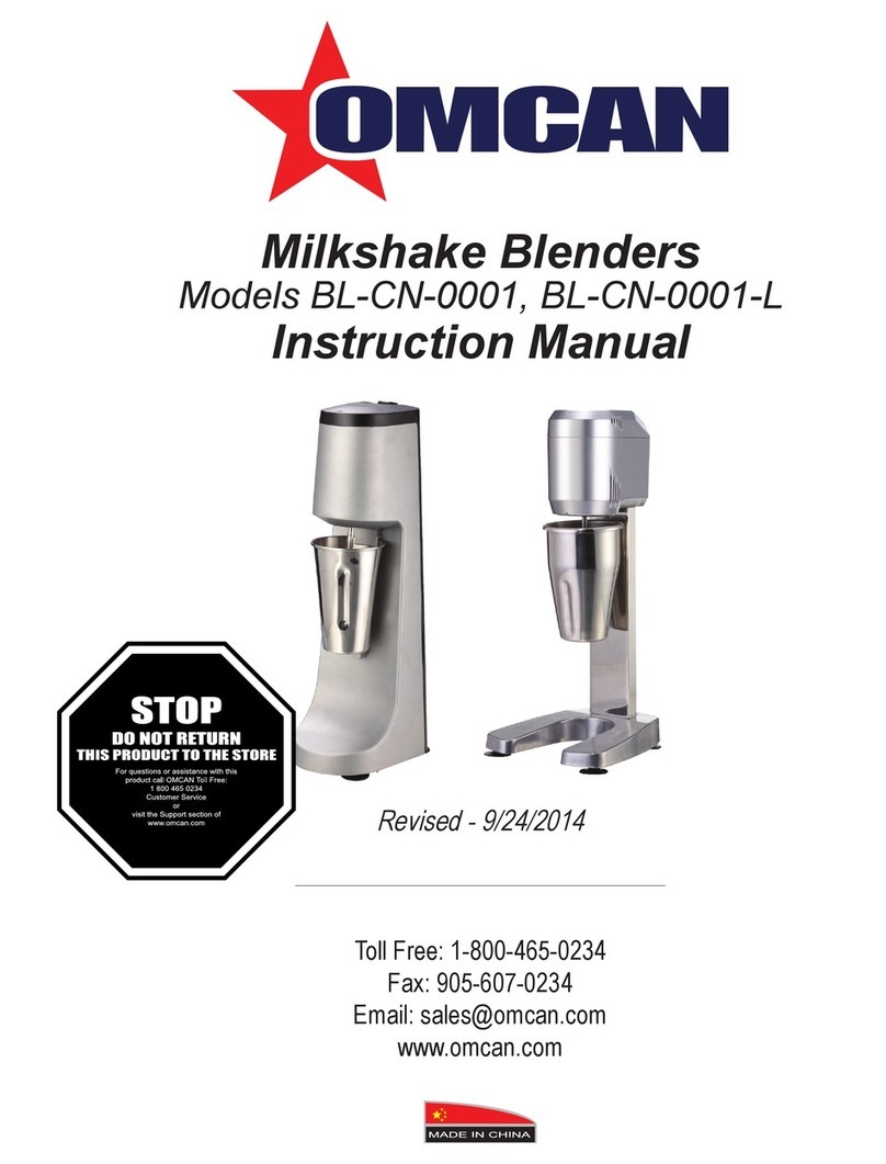 Omcan BL-CN-0001 User manual