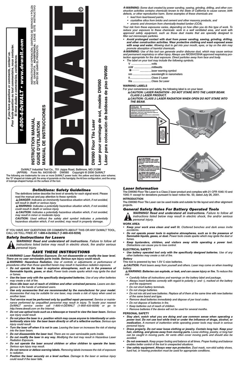 DeWalt DW060 User manual