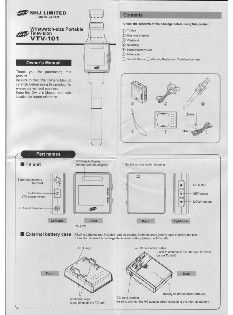 NHJ VTV-101 owner's manual