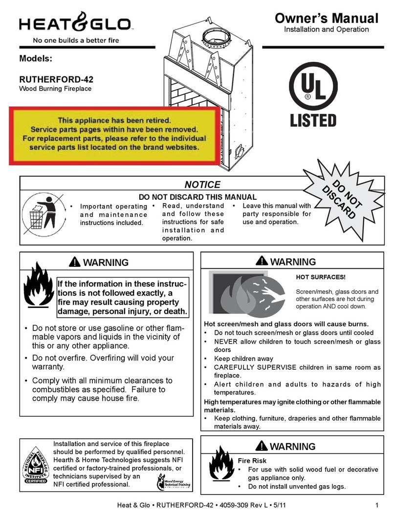 Heat & Glo Rutherford-42 owner's manual