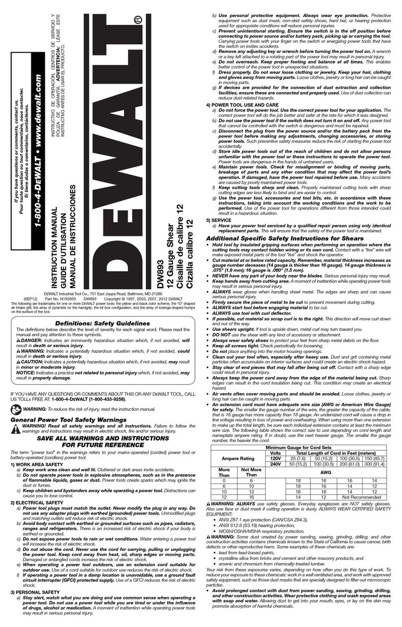 DeWalt DW893 User manual