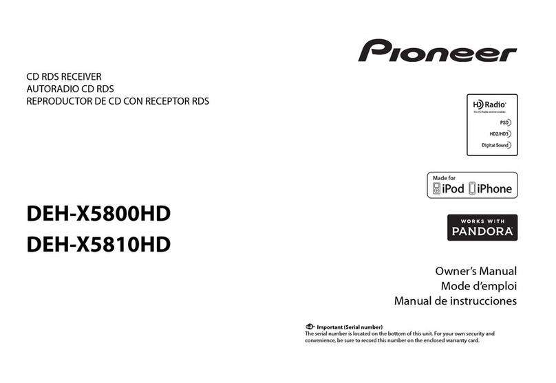 Pioneer DEH-X5800HD owner's manual