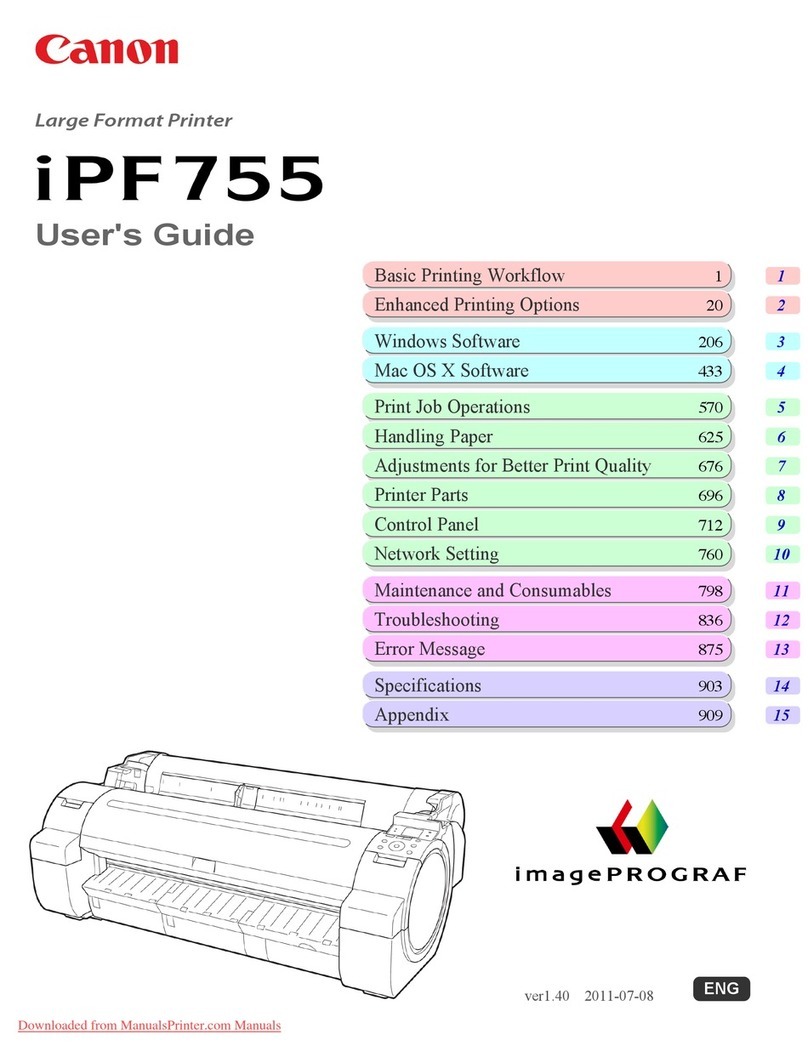 Canon iPF755 - imagePROGRAF Color Inkjet Printer User manual