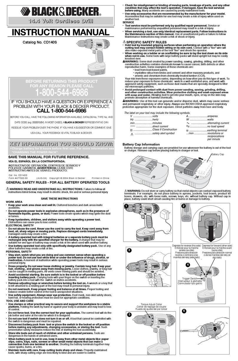 Black & Decker CD140S instruction manual