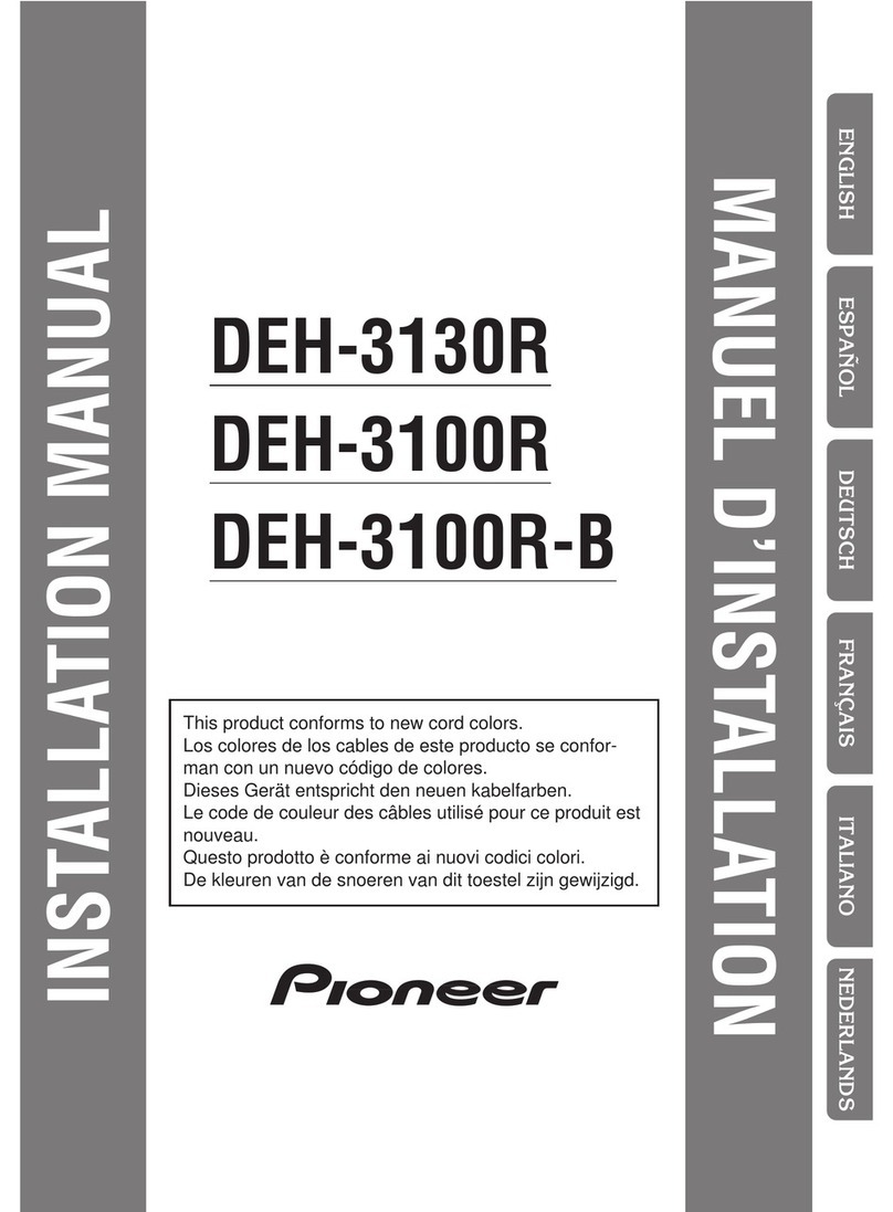 Pioneer DEH-3130R installation manual