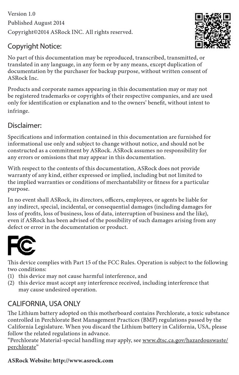 ASROCK B85 Anniversary User manual