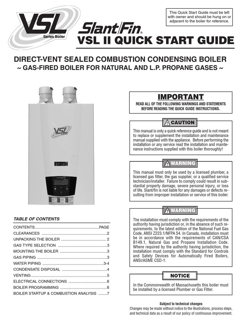 Slant/Fin VICTORY II VHS Series quick start guide Slant/Fin VICTORY II VHS Series quick start guide