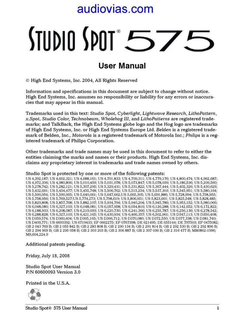 High End studio spot 575 User manual