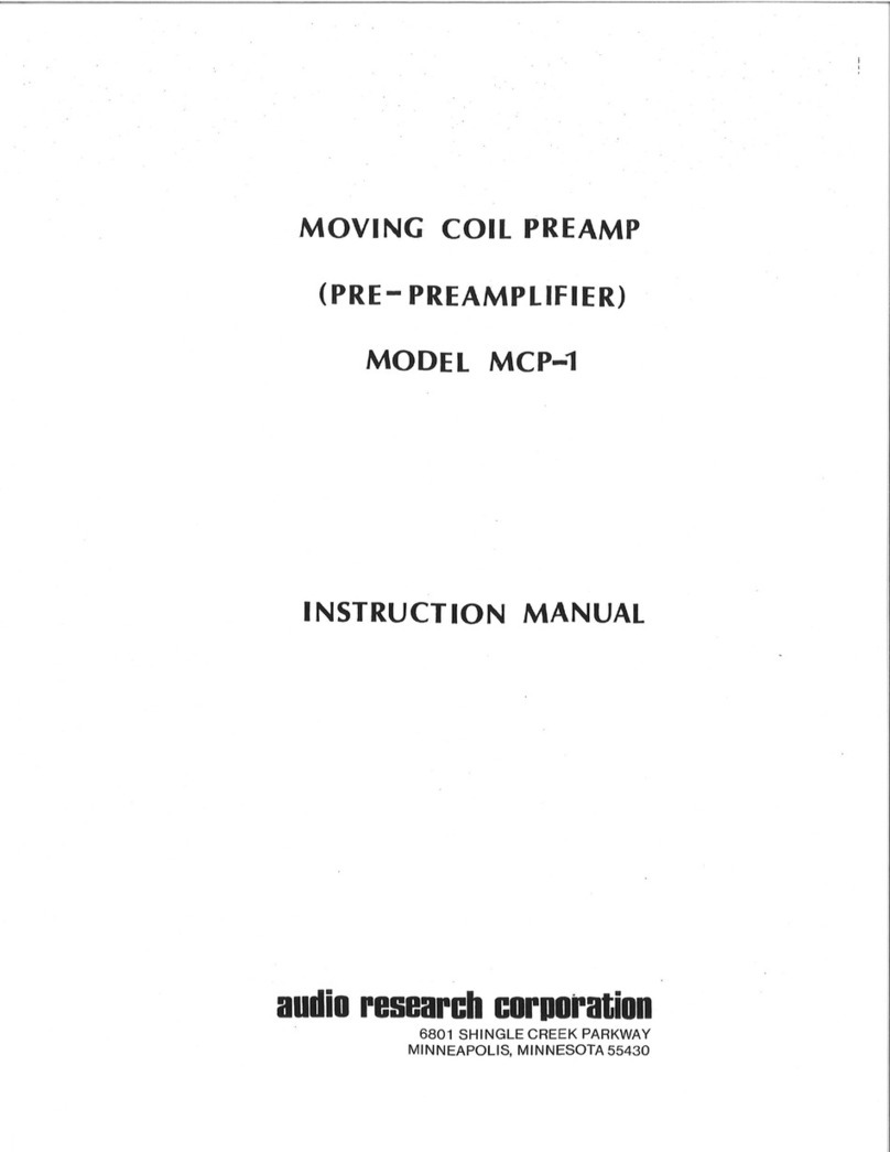 Audio Research MCP-1 User manual