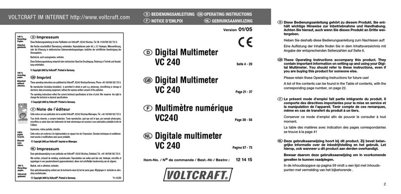 VOLTCRAFT VC240 operating instructions