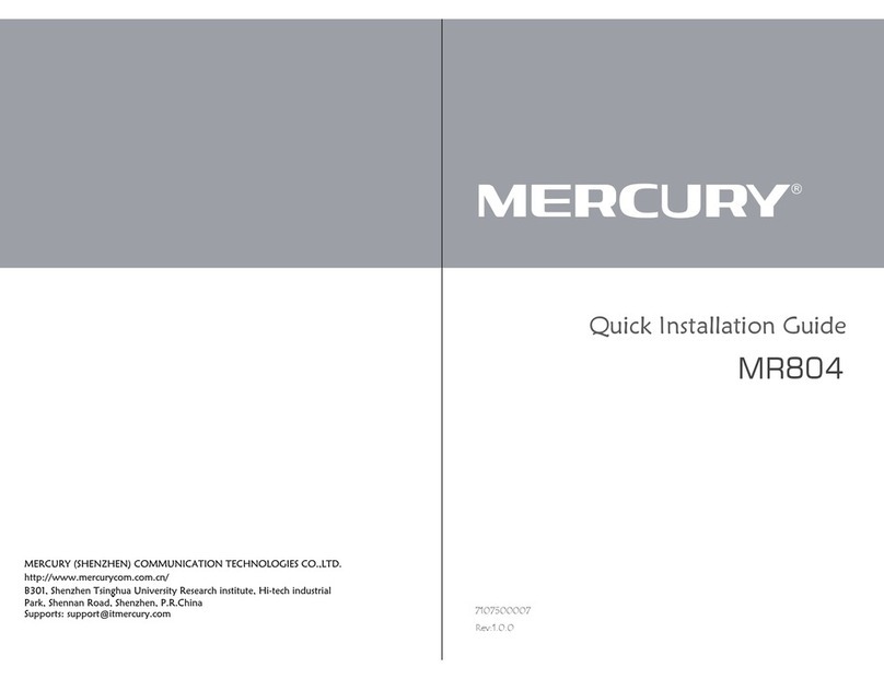 Mercury MR804 Quick installation guide