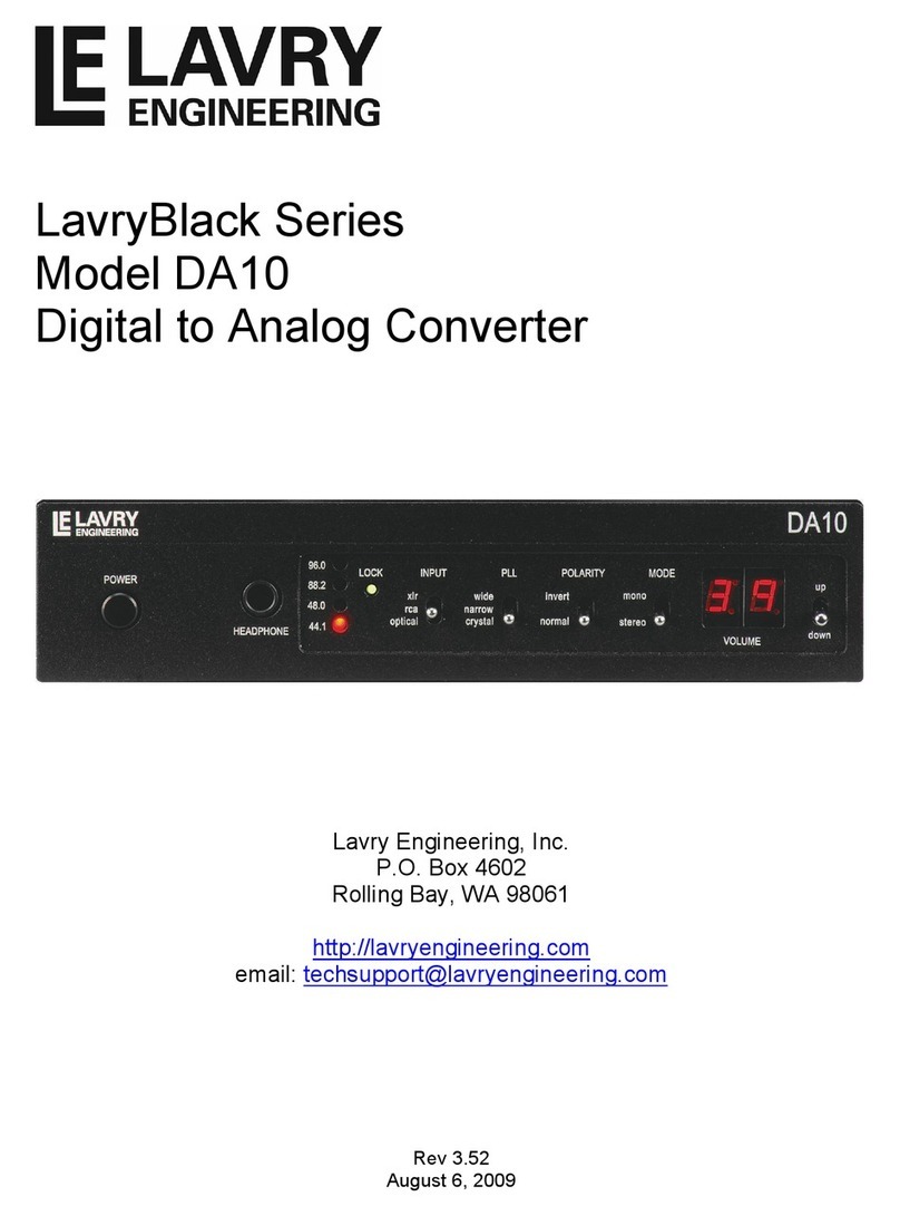 Lavry DA10 User manual Lavry DA10 User manual