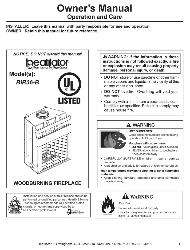 Heatilator BIR36-B owner's manual
