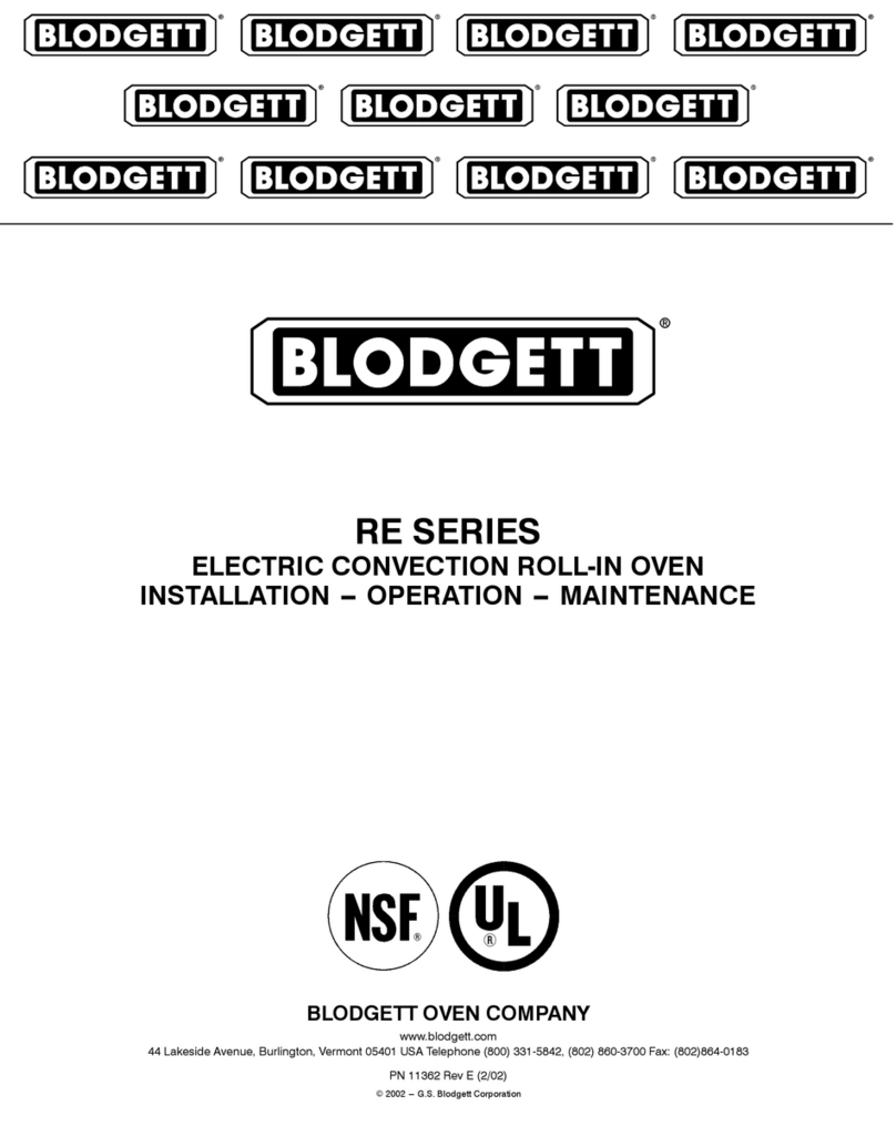 Blodgett RE Series Owner's manual