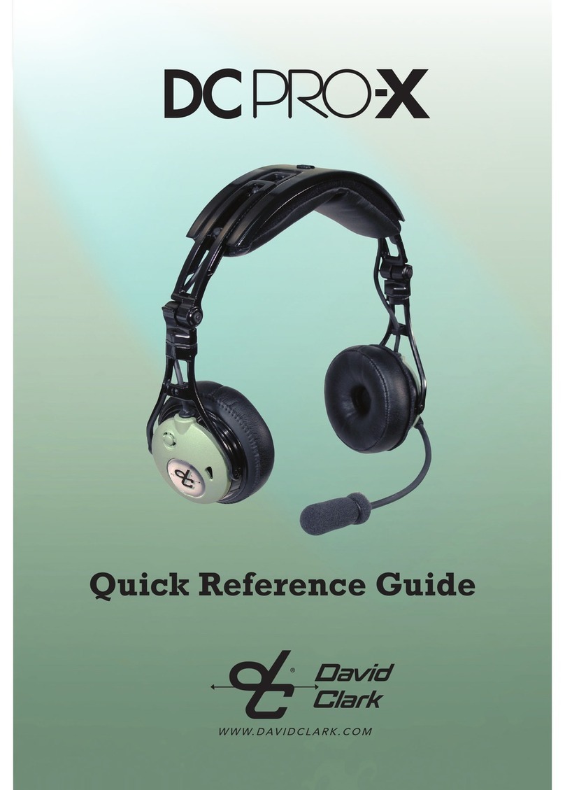 David Clark DC PRO-X Quick reference guide