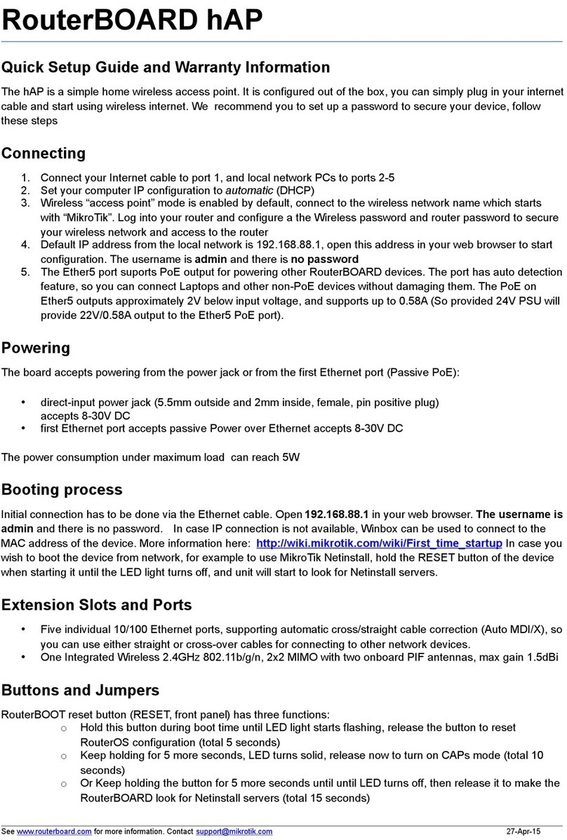 RouterBOARD HAP Quick setup guide