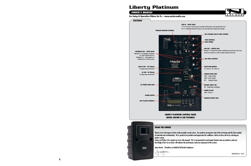 Anchor LIBERTY PLATINUM User manual Anchor LIBERTY PLATINUM User manual