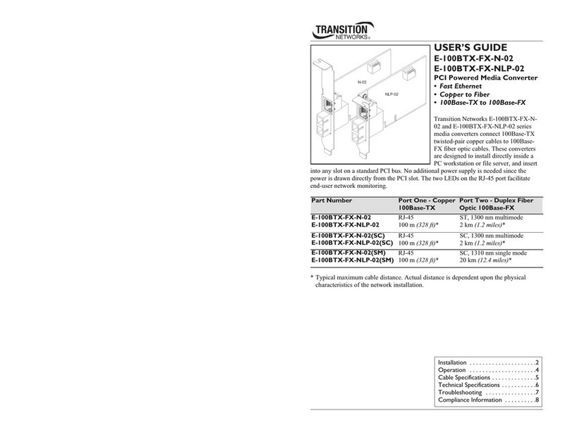Transition Networks E-100BTX-FX-N-02 User manual Transition Networks E-100BTX-FX-N-02 User manual