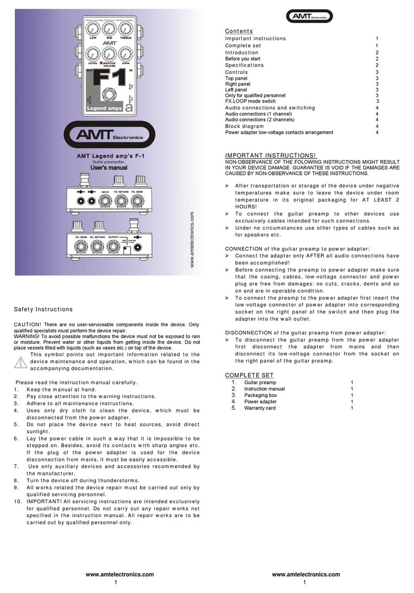 AMT Legend amps F-1 User manual