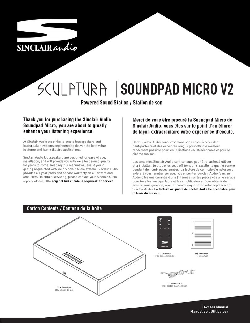 Sinclair Audio SOUNDPAD MICRO V2 Sculptura User manual