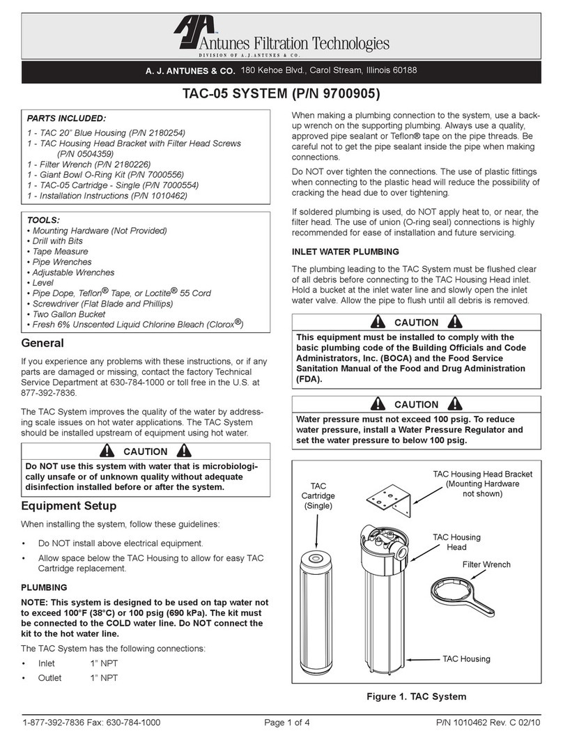 Antunes Filtration Technologies TAC-05 System 9700905 manual