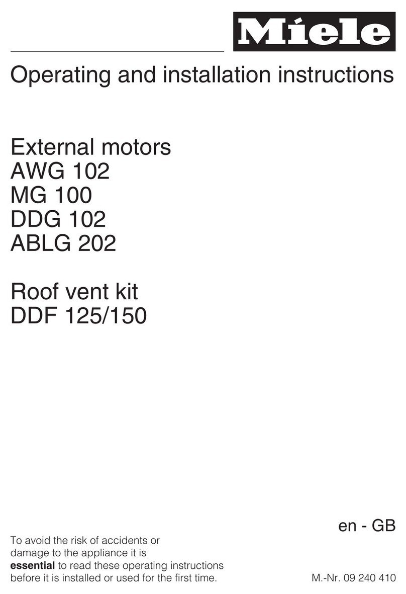 Miele AWG 102 Operating and installation instructions