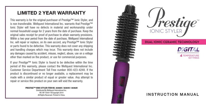 Prestige Ionic Styler instruction manual