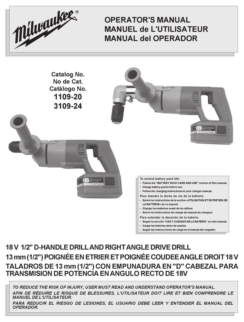 Milwaukee 1109-20 Operator's manual