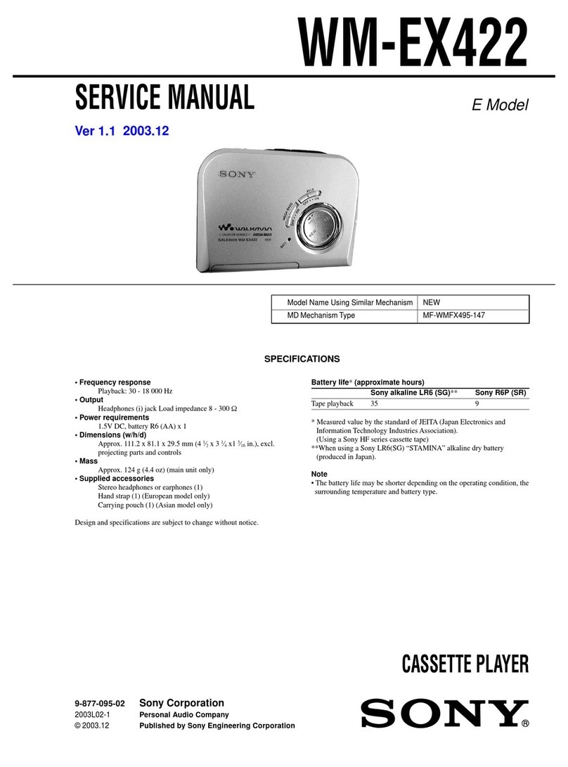 Sony Walkman WM-EX422 User manual