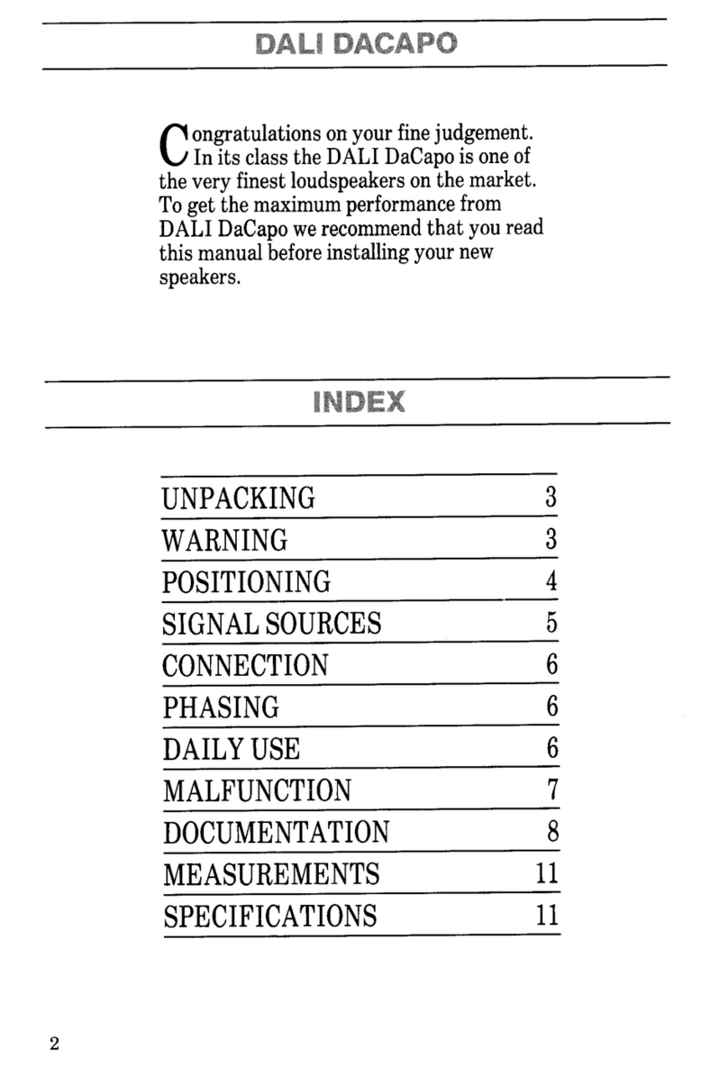 Dali DACAPO User manual