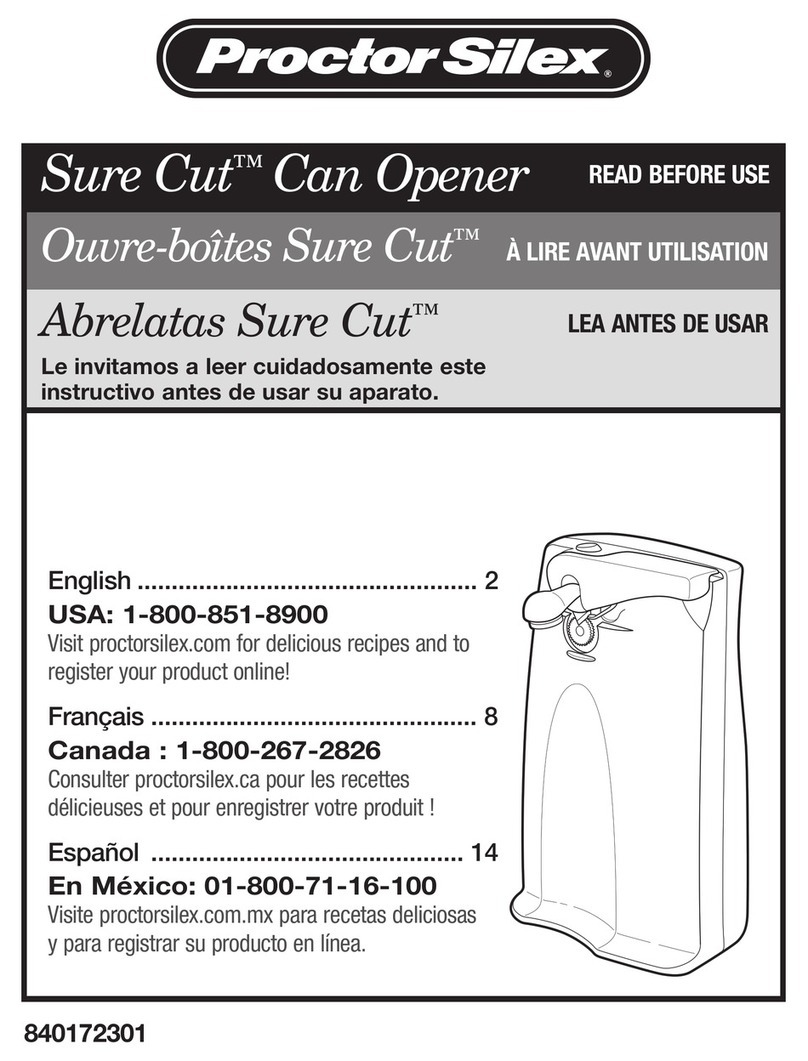 Proctor-Silex SURE CUT Read before use