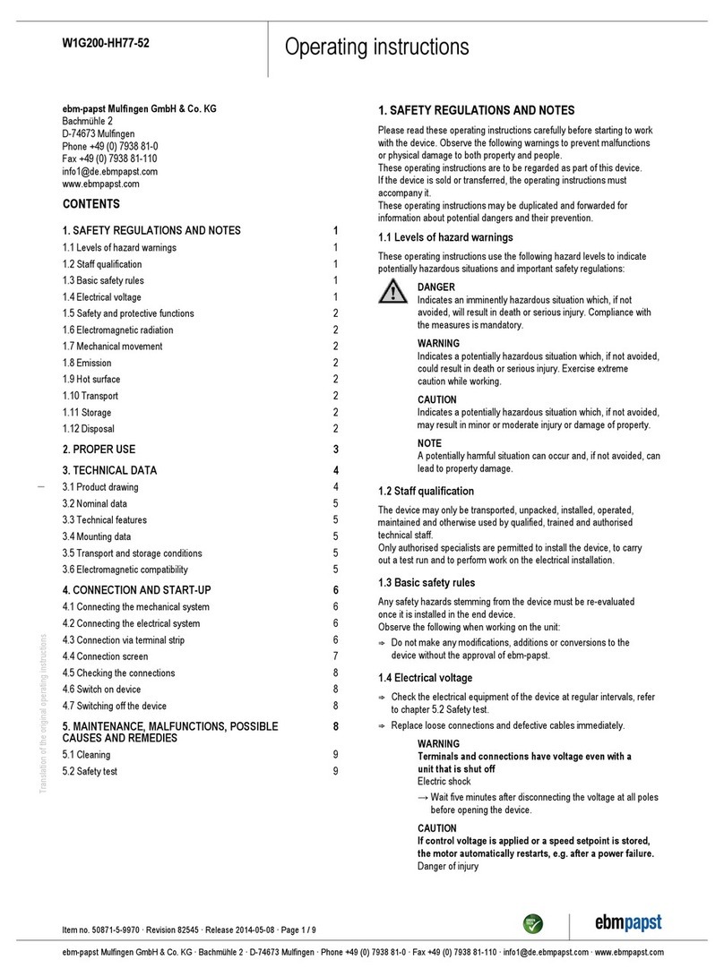Ebmpapst W1G200-HH77-52 operating instructions